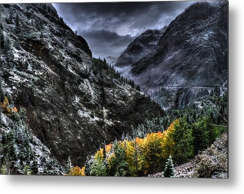 The Stormy Road To Ouray Metal Print featuring the digital art The Stormy Road to Ouray by William Fields