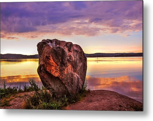 Celebration Metal Print featuring the photograph The Sunrise over Mysterious Stone. North Russia by Jenny Rainbow