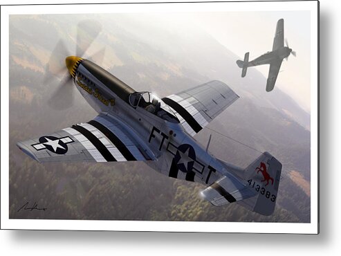 P-51 Mustang Metal Print featuring the painting The Sweede Steed by Adam Burch