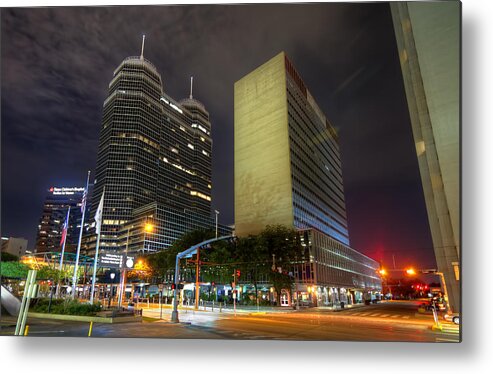 Houston Metal Print featuring the photograph The Texas Medical Center at Night by Tim Stanley