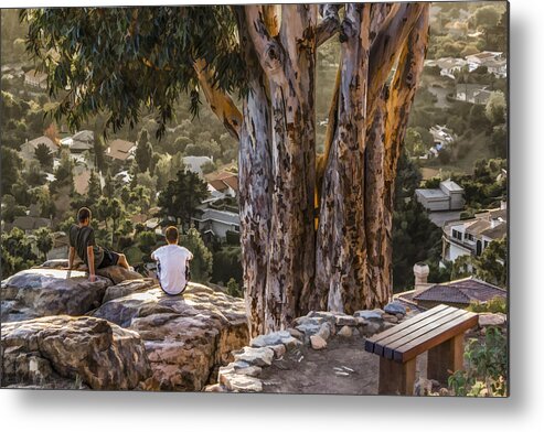 Boys Metal Print featuring the digital art The View by Photographic Art by Russel Ray Photos