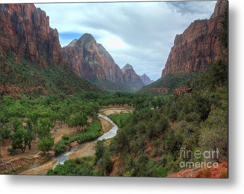 Virgin Metal Print featuring the photograph The Virgin River Flowing Through Zion by Eddie Yerkish