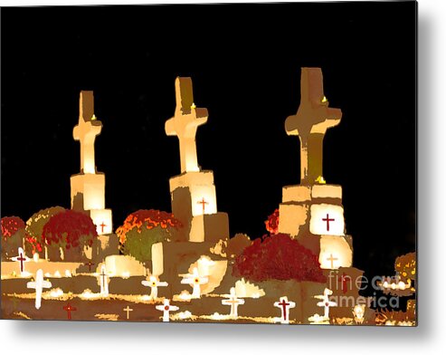 Cross Photography Metal Print featuring the photograph Louisiana Artistic Cemetery by Luana K Perez