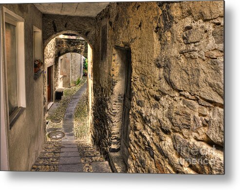 Alley Metal Print featuring the photograph Tight stone alley by Mats Silvan