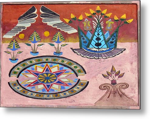 Ancient Symbols Time Earthtones Metal Print featuring the digital art Time After Time by Phillip Mossbarger