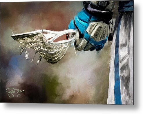 Lacrosse Metal Print featuring the painting Time to Play by Scott Melby