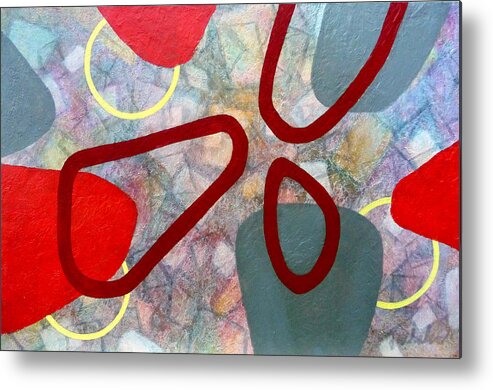 Abstract Metal Print featuring the painting Time Warp - For Mica by Jim Whalen