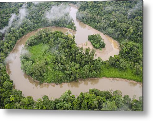 Feb0514 Metal Print featuring the photograph Tiputini River And Rainforest Yasuni by Pete Oxford