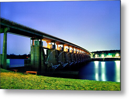 Toad Suck Metal Print featuring the photograph Toad Suck Dam at Night by Jason Politte