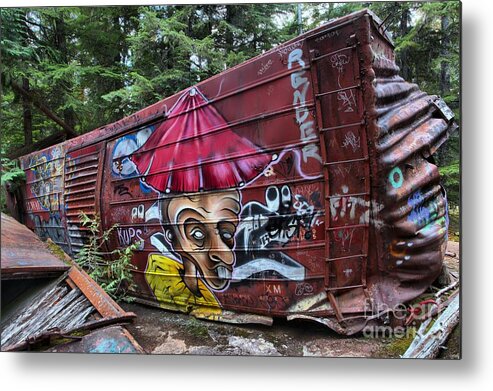 Old Train Metal Print featuring the photograph Train Wreck Near The Cheakamus River by Adam Jewell