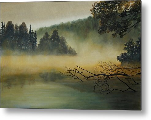 Country Scene Metal Print featuring the painting Tranquility by Johanna Lerwick