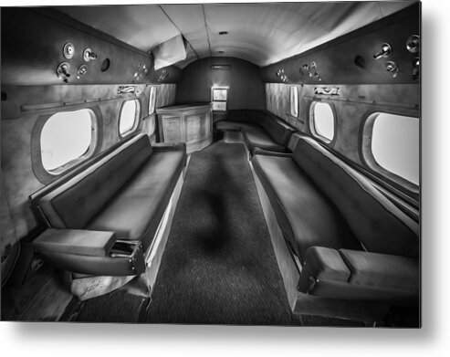 Airplanes Metal Print featuring the photograph Traveling First Class 1944 Short Sunderland BW by Rich Franco