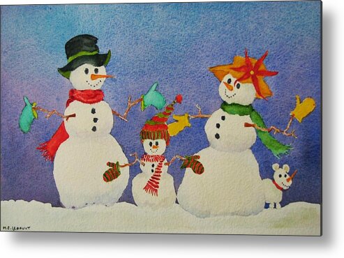 Christmas Card Metal Print featuring the painting Tres Chic by Mary Ellen Mueller Legault