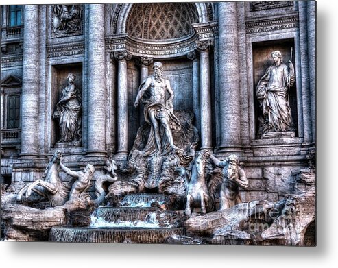 Trevi Fountain Metal Print featuring the photograph Trevi Fountain by Joe Ng