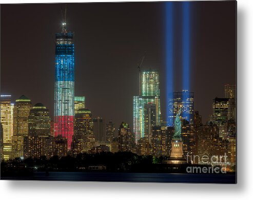 Clarence Holmes Metal Print featuring the photograph Tribute in Light XIII by Clarence Holmes