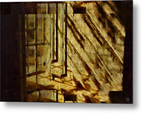 Abstract Metal Print featuring the digital art Tricky window by Gun Legler
