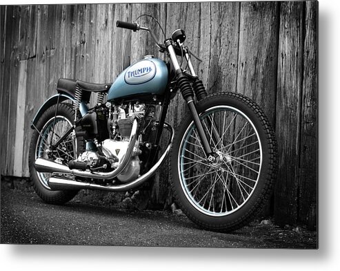 Triumph Motorcycle Metal Print featuring the photograph Triumph T100 R Class C Flat Track Racer by Mark Rogan