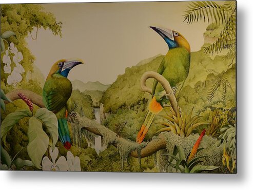Watercolor Metal Print featuring the painting Tropical Splendor by Charles Owens