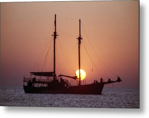 Gulet Metal Print featuring the photograph Turkish Gulet off Cyprus by Nigel Radcliffe