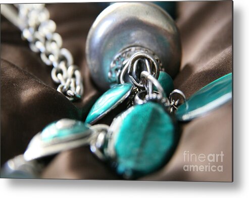 Jewels Metal Print featuring the photograph Turquoise and silver by Lynn England