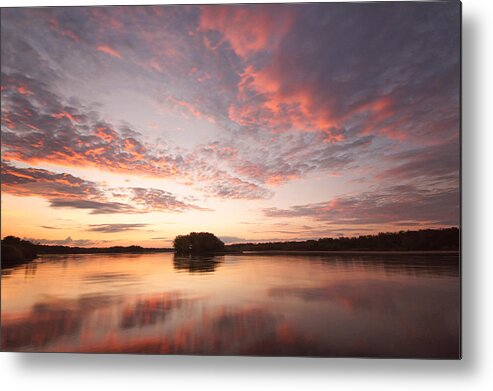 Wisconsin River Metal Print featuring the photograph Twilight on the Wisconsin River by Leda Robertson