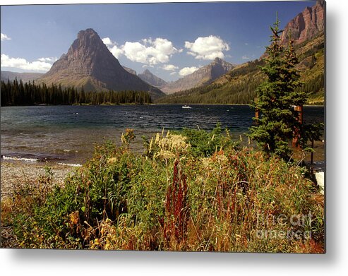 Two Medicine Metal Print featuring the photograph Two Medicine Lake - Glacier by Cindy Murphy - NightVisions 