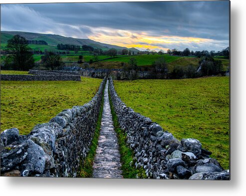 Europe Metal Print featuring the photograph Typical Long Narrow Stone Country Walkway to a small Village by Dennis Dame