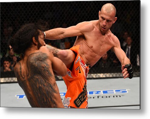 Event Metal Print featuring the photograph Ufc Fight Night Cerrone V Henderson by Jeff Bottari/zuffa Llc