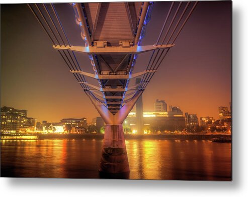 London Millennium Footbridge Metal Print featuring the photograph Under The Millennium Bridge, London by Joe Daniel Price