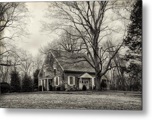 Upper Metal Print featuring the photograph Upper Dublin Meetinghouse in Sepia by Bill Cannon