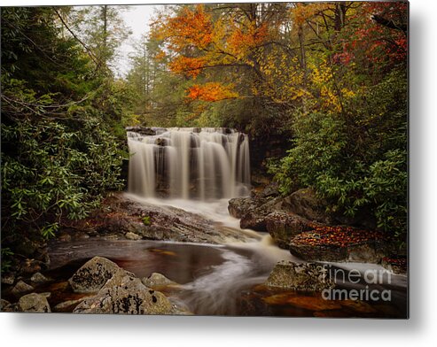 West Virgina Waterfalls Metal Print featuring the photograph Upper Falls waterfall on Big Run River by Dan Friend