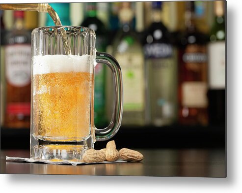 Nut Metal Print featuring the photograph Usa, Illinois, Metamora, Pouring Lager by Vstock Llc