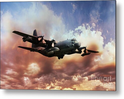 C130 Metal Print featuring the digital art USAF Hercules by Airpower Art