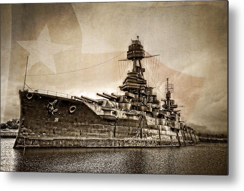 Battleship Metal Print featuring the photograph U.S.S. Texas by Ken Smith