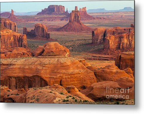 Monument Valley Metal Print featuring the photograph Valley of Monuments at Dawn by Bob Phillips