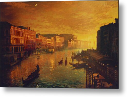 Venice Metal Print featuring the painting Venice from the Rialto Bridge by Blue Sky