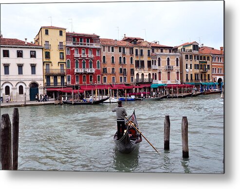 Venice Italy. Gondola Ride Metal Print featuring the photograph Venice Gondola Ride by Sue Morris