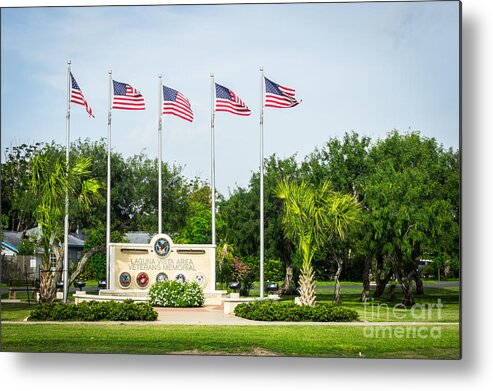 Veterans Metal Print featuring the photograph Veterans Memorial Laguna Vista Texas by Imagery by Charly