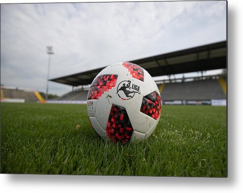 Sports Ball Metal Print featuring the photograph VfR Aalen - Team Presentation by Christian Kaspar-Bartke