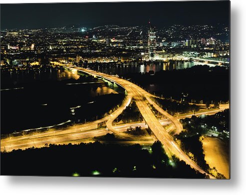 Downtown District Metal Print featuring the photograph Vienna By Night by Mauro grigollo