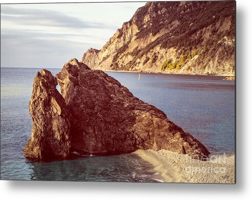 Cinque Terre Metal Print featuring the photograph View from Beach of Monterosso by Prints of Italy