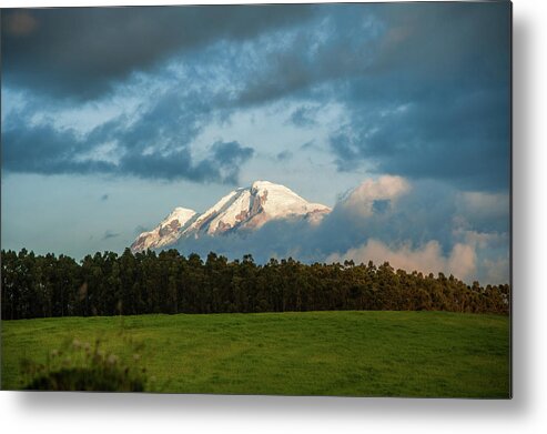 Photography Metal Print featuring the photograph View Of Cayambe Volcano Late Afternoon by Panoramic Images