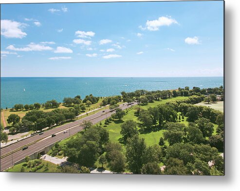 Lake Michigan Metal Print featuring the photograph View Of Chicago, Lake Michigan, Lake by Sasha Weleber