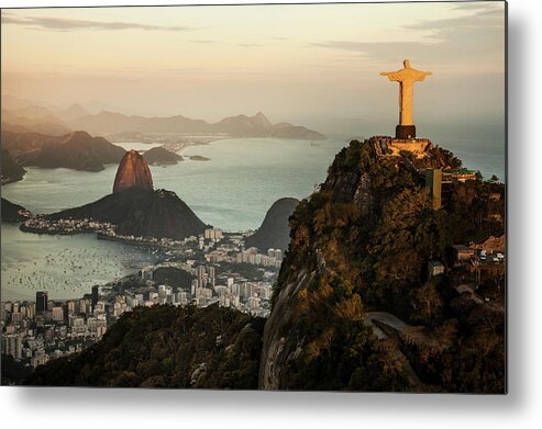 #faatoppicks Metal Print featuring the photograph View Of Rio De Janeiro At Sunset by Christian Adams