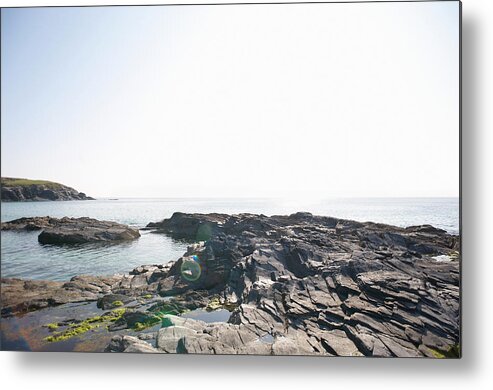 Scenics Metal Print featuring the photograph View Of Rocks On Cornish Coastline, Uk by Dougal Waters