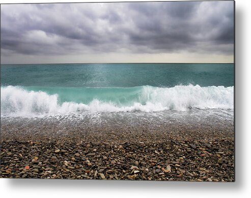 Water's Edge Metal Print featuring the photograph View Of The Mediterranean After A Storm by Carmen Brown Photography