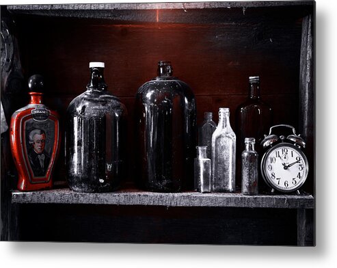 Western Metal Print featuring the photograph Vintage Bottles by Levin Rodriguez