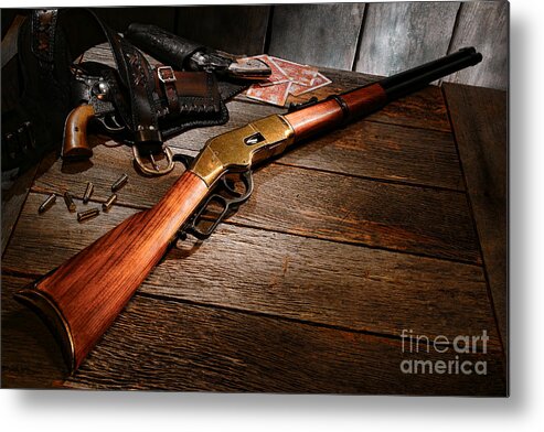 Western Metal Print featuring the photograph Waiting for the Gunfight by Olivier Le Queinec