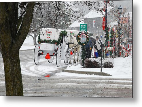 Wintery Scenery Metal Print featuring the photograph Waiting To Give A Ride by Janice Adomeit