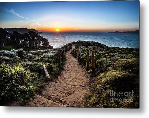 Landscape Metal Print featuring the photograph Walk to the Sunset by Steven Reed